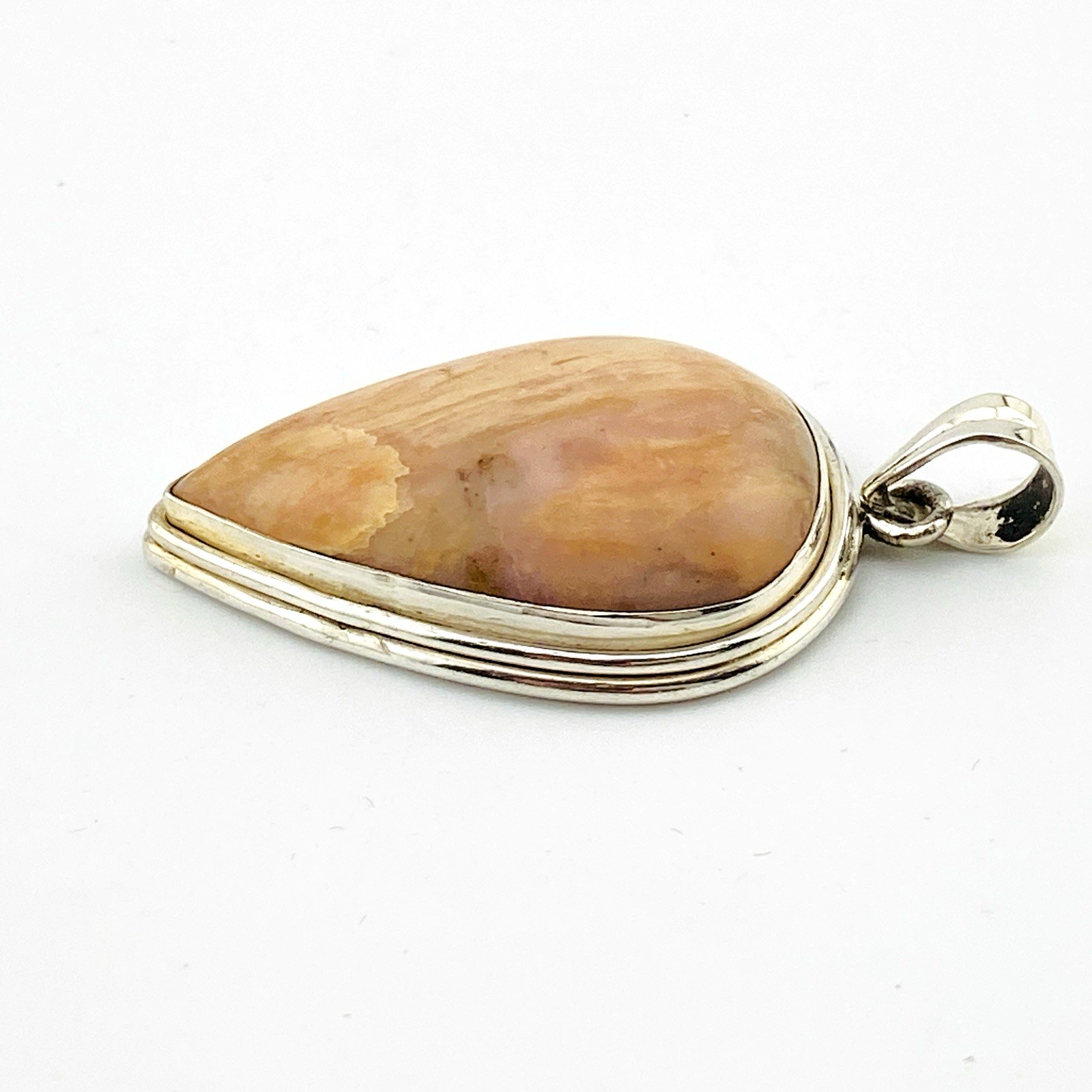 Natural Rhodochrosite Sterling Silver Pendant