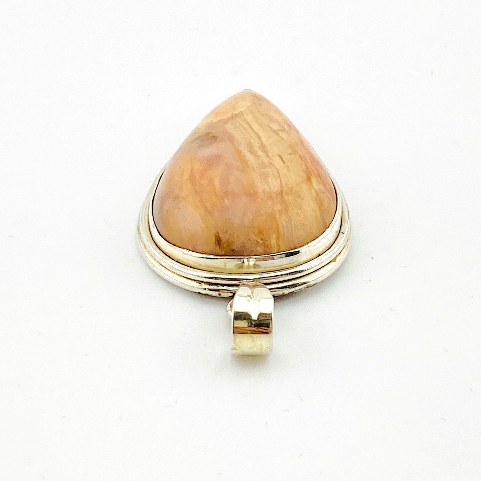 Natural Rhodochrosite Sterling Silver Pendant