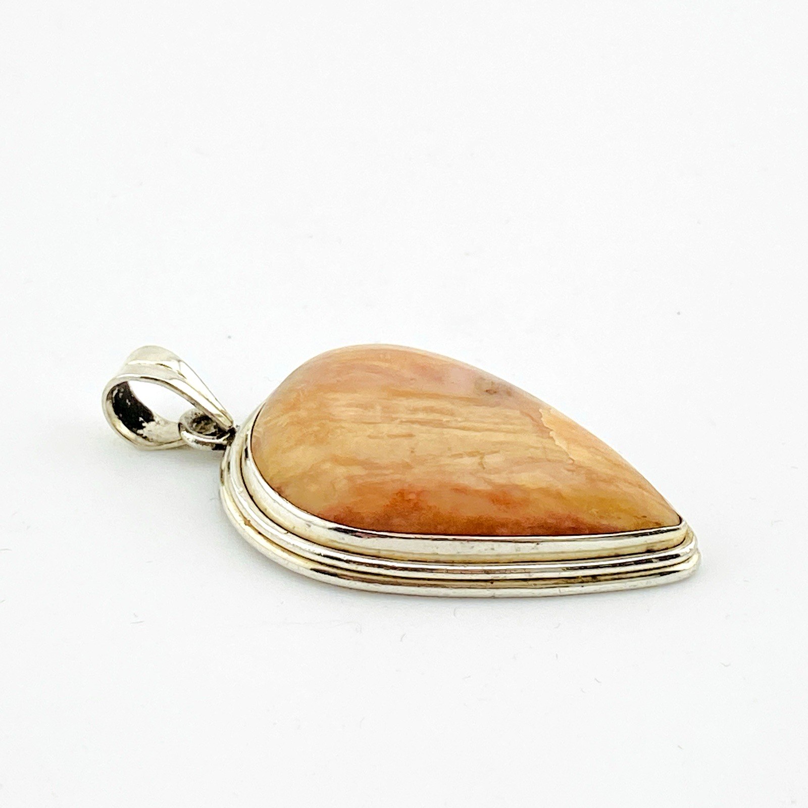 Natural Rhodochrosite Sterling Silver Pendant