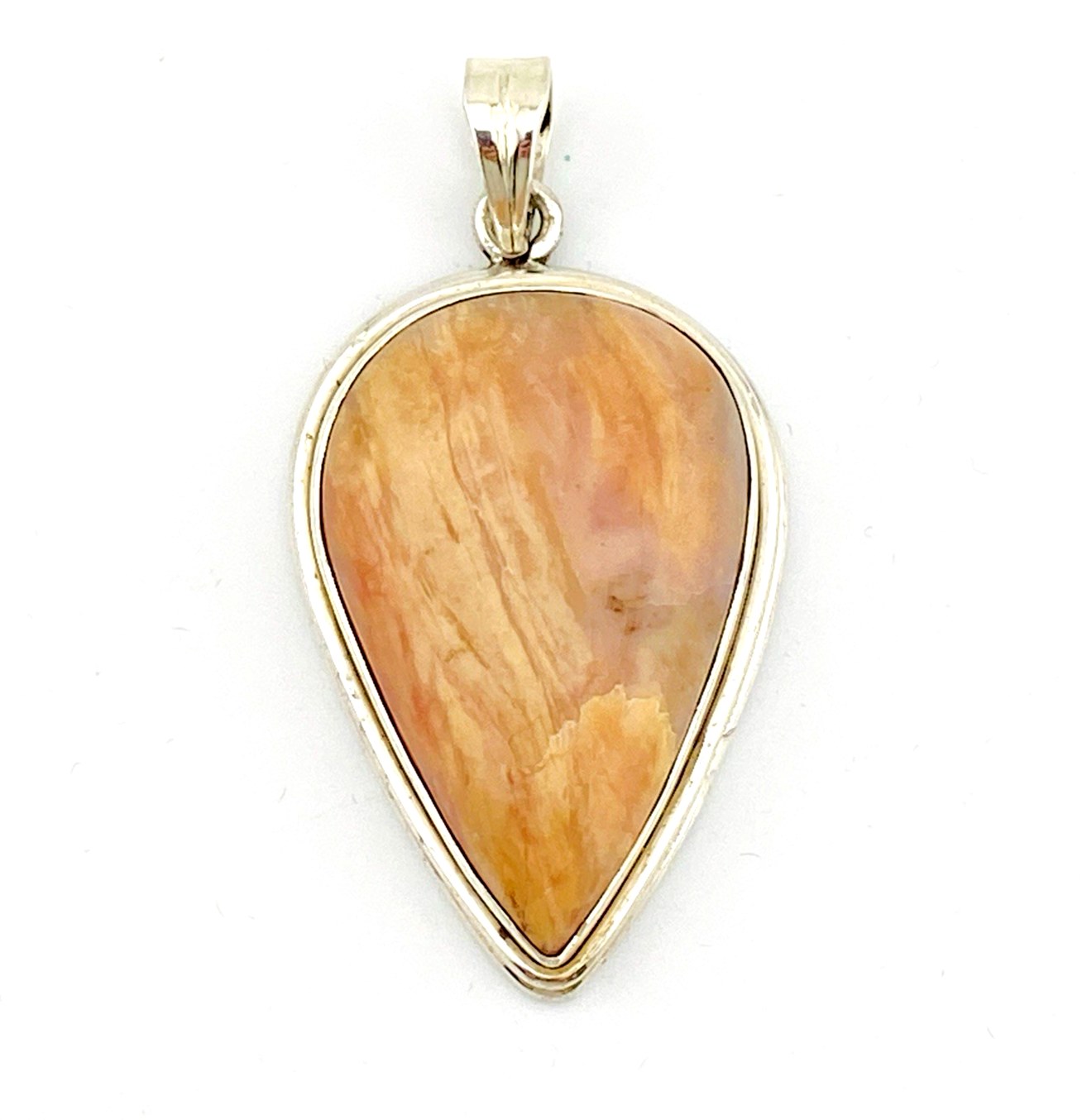 Natural Rhodochrosite Sterling Silver Pendant
