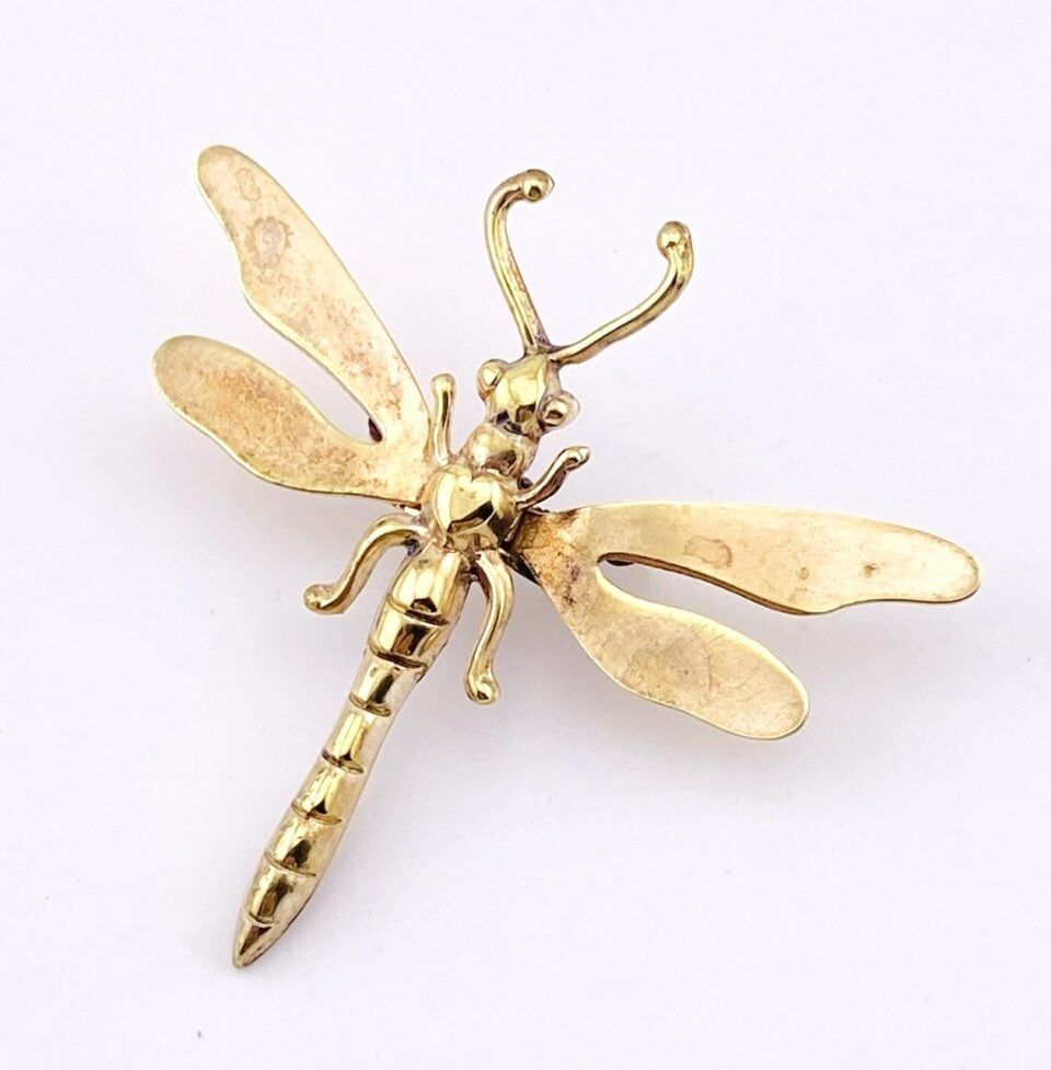 Victorian Gold Filled Dragonfly Brooch Clip