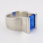 Sapphire Blue Cubic Zirconia Sterling Silver Ring