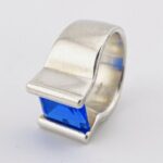 Sapphire Blue Cubic Zirconia Sterling Silver Ring
