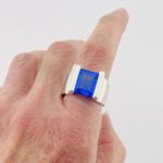 Sapphire Blue Cubic Zirconia Sterling Silver Ring