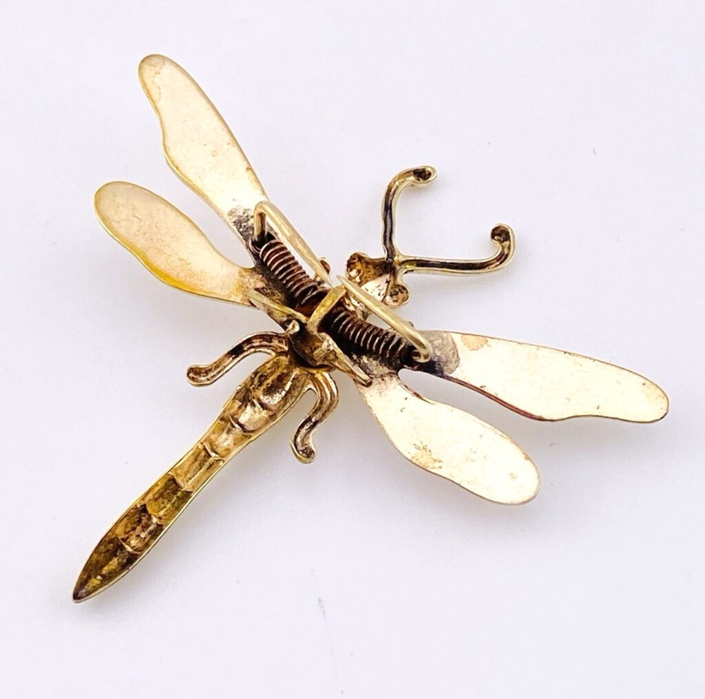 Victorian Gold Filled Dragonfly Brooch Clip