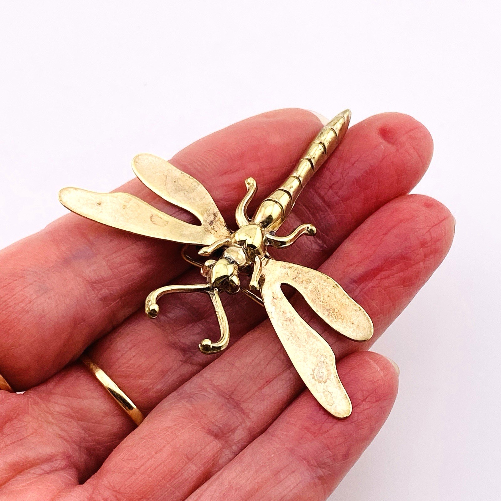 Victorian Gold Filled Dragonfly Brooch Clip