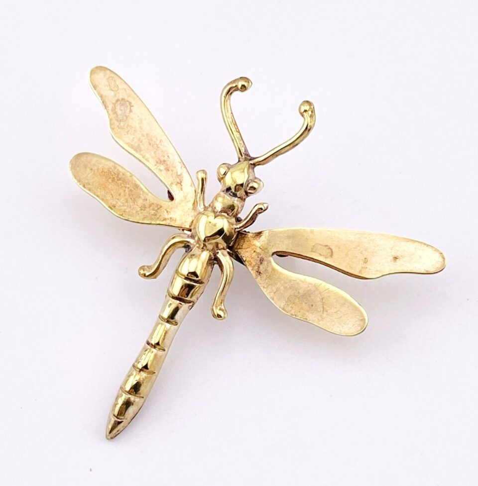 Victorian Gold Filled Dragonfly Brooch Clip