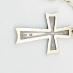 Vintage Sterling Silver Cross Pendant Necklace Paper Clip Chain 19" Signed 201VI