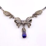 Sterling Silver Marcasite Bow Necklace