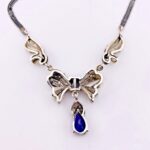 Sterling Silver Marcasite Bow Necklace