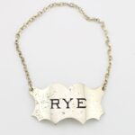 Vintage Sterling Silver Rye Liquor Decanter Hanging Label