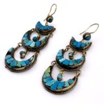 Tibetan Silver Turquoise Inlay Earrings