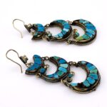 Tibetan Silver Turquoise Inlay Earrings