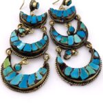 Tibetan Silver Turquoise Inlay Earrings