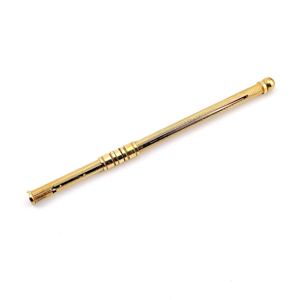 9k Gold Retractable Cigar Piercer Champagne Whisk