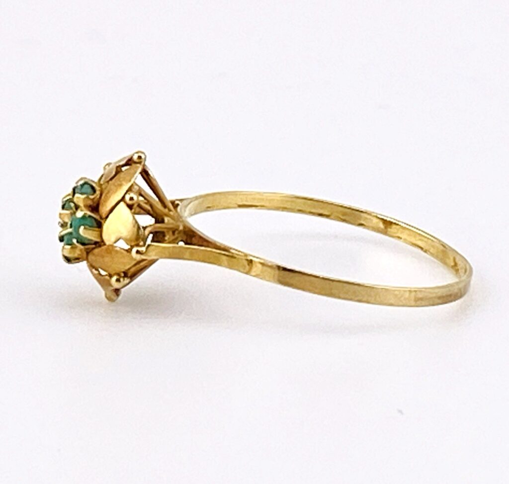 Delicate 18k Gold Natural Emerald Ring
