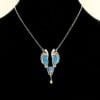 Pat Cheney Sterling Silver Guilloche Enamel Pendant Necklace