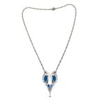 Pat Cheney Sterling Silver Guilloche Enamel Pendant Necklace