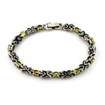 Canary Yellow CZ Marcasite Sterling Silver Bracelet