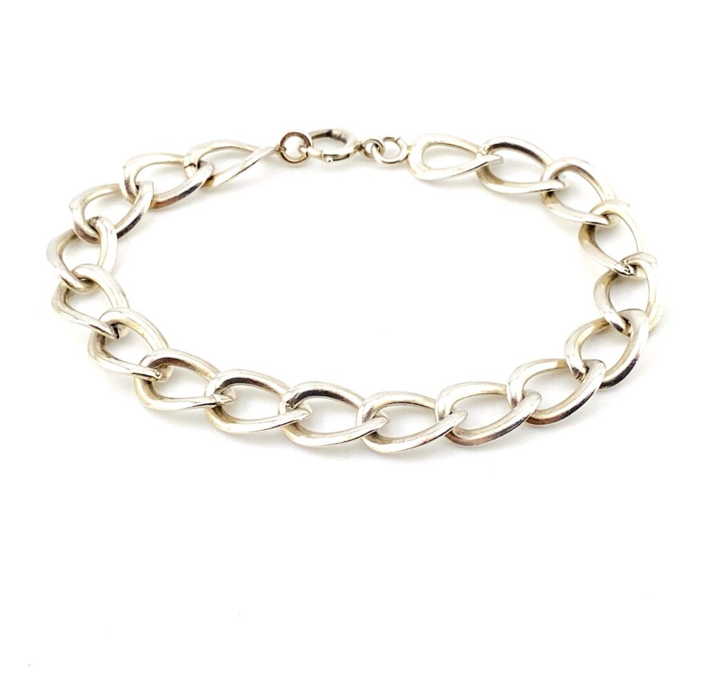 Chunky Sterling Silver 9mm Curb Chain Bracelet