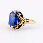 Estate 10k Gold Lab Created Sapphire Women’s Ring