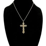 Large Rococo Cross Pendant Necklace