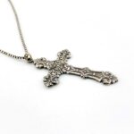Large Rococo Cross Pendant Necklace