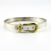 Mexico Sterling Silver Hinged Bangle Cuff with Brass Buckle