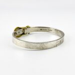 Mexico Sterling Silver Hinged Bangle Cuff with Brass Buckle