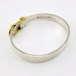 Mexico Sterling Silver Hinged Bangle Cuff with Brass Buckle