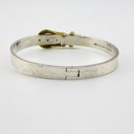 Mexico Sterling Silver Hinged Bangle Cuff with Brass Buckle