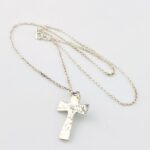 Native American Turquoise Sterling Silver Cross Pendant Necklace