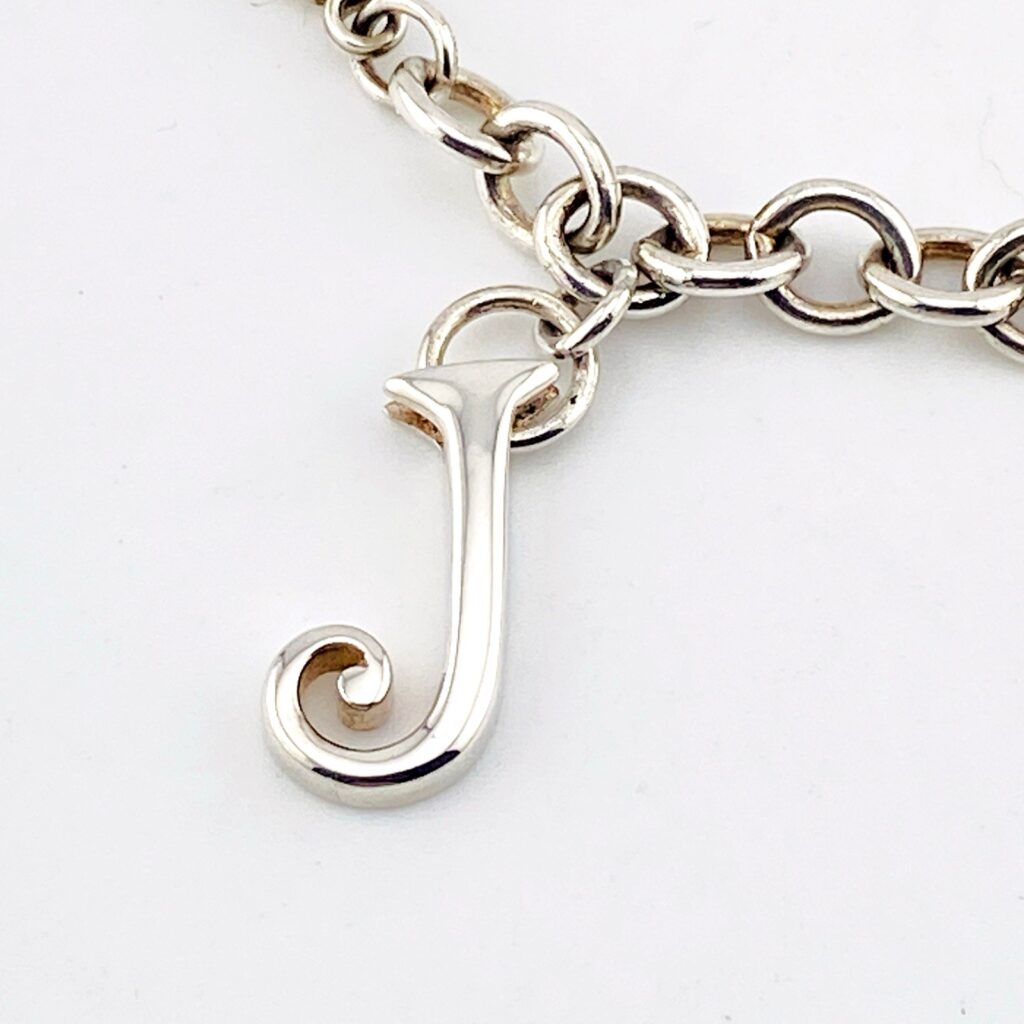 Krementz Initial J Charm Sterling Silver Chain Bracelet