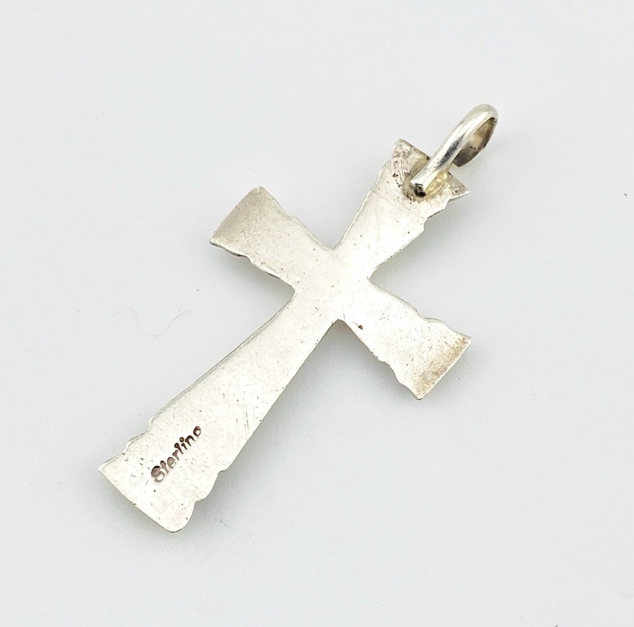 Southwestern Sterling Silver Puffy Cross Pendant