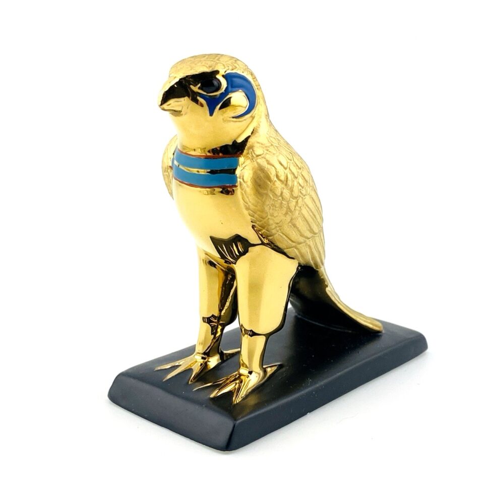 The Franklin Mint Transformation Falcon Egyptian Revival Porcelain Bird Figurine
