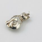 Vintage Puffy Kitty Cat Sterling Silver Pendant