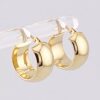 14K Yellow Gold Small Wide Huggy Hoop Earrings