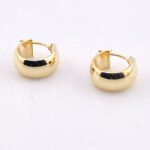 14K Yellow Gold Small Wide Huggy Hoop Earrings