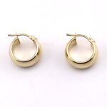 14K Yellow Gold Small Wide Huggy Hoop Earrings