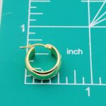 14K Yellow Gold Small Wide Huggy Hoop Earrings