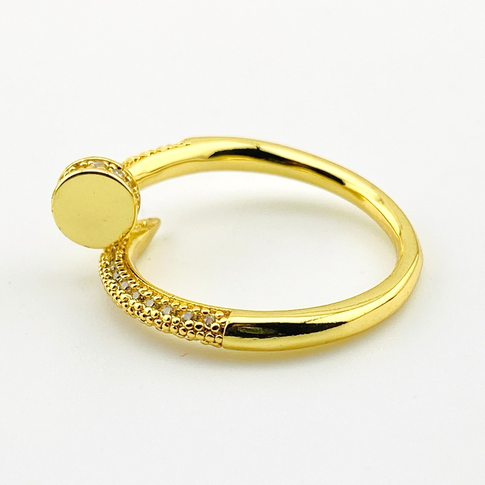 Crystal Pavé Nail Bypass Ring