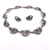 Danecraft Art Deco Floral Filigree Necklace and Earrings Set