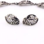 Danecraft Art Deco Floral Filigree Necklace and Earrings Set