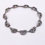 Danecraft Art Deco Floral Filigree Necklace and Earrings Set