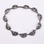 Danecraft Art Deco Floral Filigree Necklace and Earrings Set