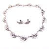 Danecraft Sterling Silver Necklace Earrings Set - Signed - Acorns and Leaves Links - Mid Century Chic