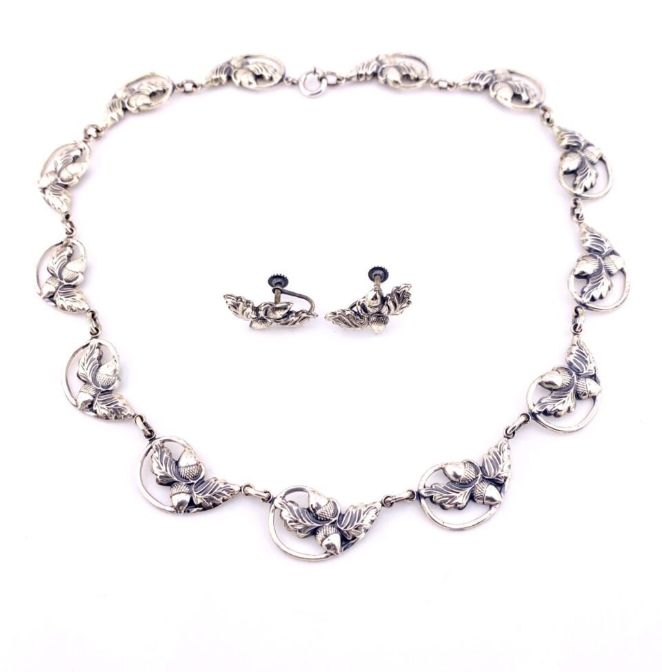 Danecraft Sterling Silver Necklace Earrings Set