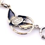 Danecraft Sterling Silver Necklace Earrings Set - Signed - Acorns and Leaves Links - Mid Century Chic