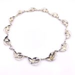 Danecraft Sterling Silver Necklace Earrings Set - Signed - Acorns and Leaves Links - Mid Century Chic