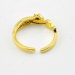 Gold Panther Ring – Pavé Crystal, Adjustable, Heavy Gold Plate – Gift Boxed